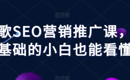 谷歌SEO营销推广课-零基础的小白也能做谷歌SEO营销